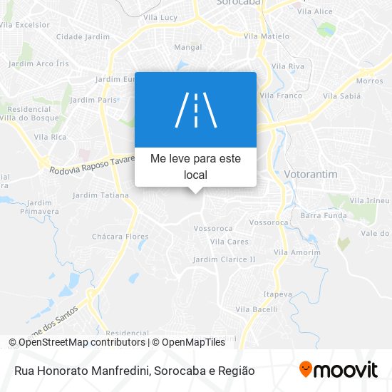 Rua Honorato Manfredini mapa