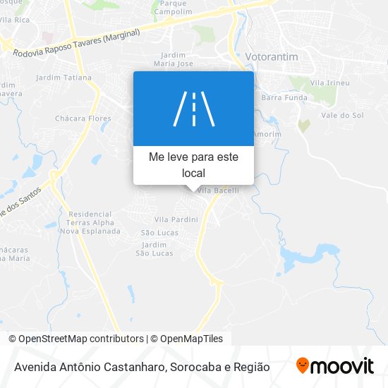 Avenida Antônio Castanharo mapa