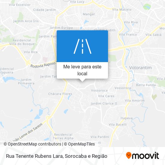 Rua Tenente Rubens Lara mapa