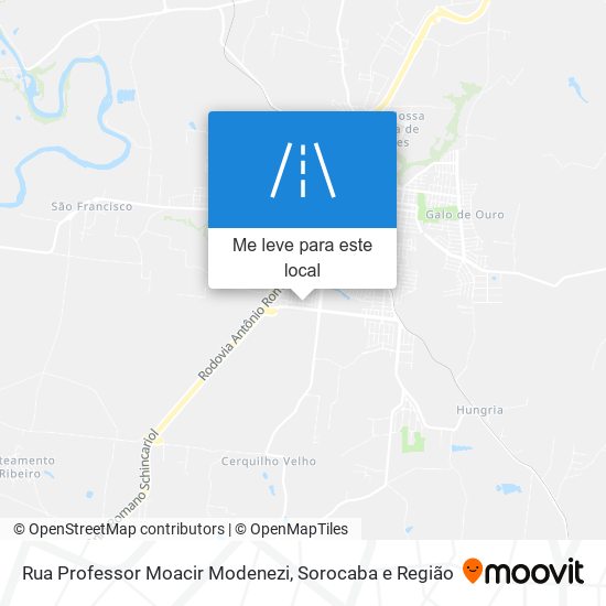 Rua Professor Moacir Modenezi mapa