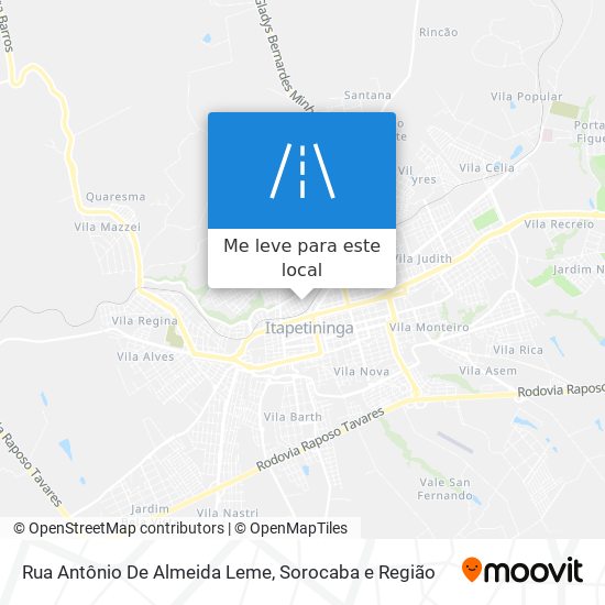 Rua Antônio De Almeida Leme mapa