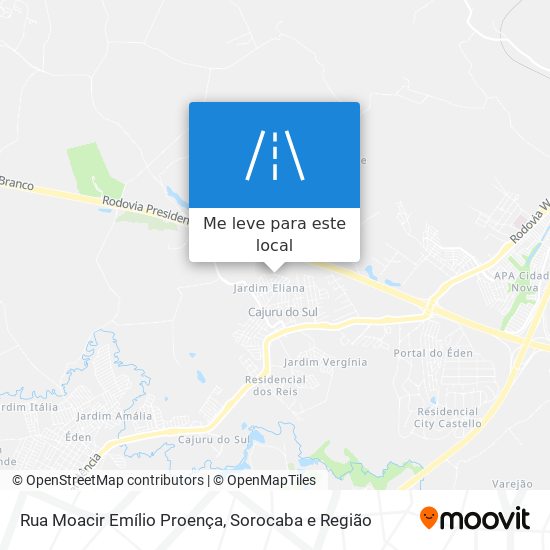 Rua Moacir Emílio Proença mapa