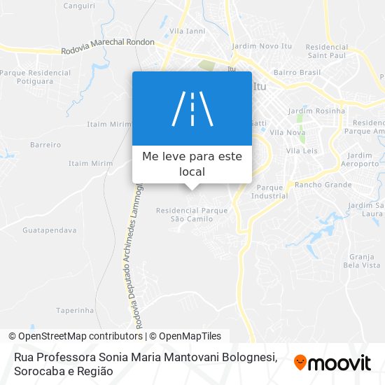 Rua Professora Sonia Maria Mantovani Bolognesi mapa