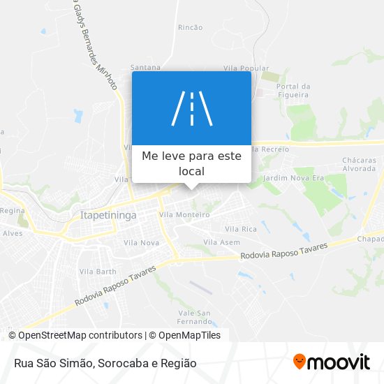 Rua São Simão mapa