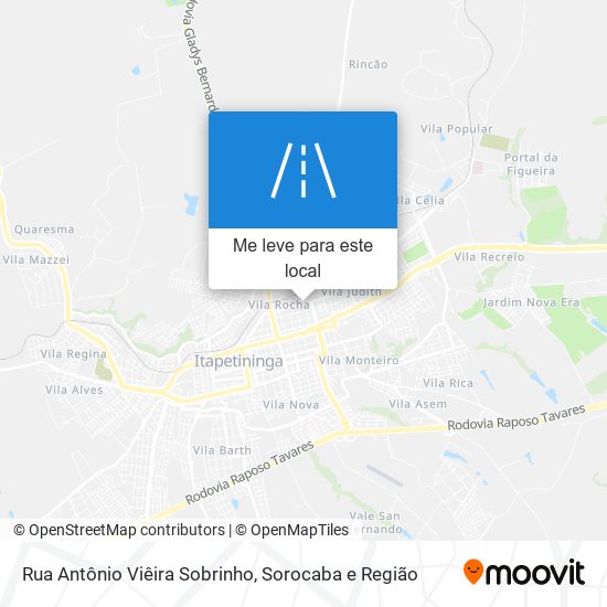 Rua Antônio Viêira Sobrinho mapa