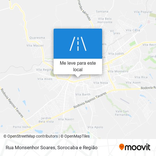 Rua Monsenhor Soares mapa