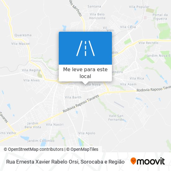 Rua Ernesta Xavier Rabelo Orsi mapa