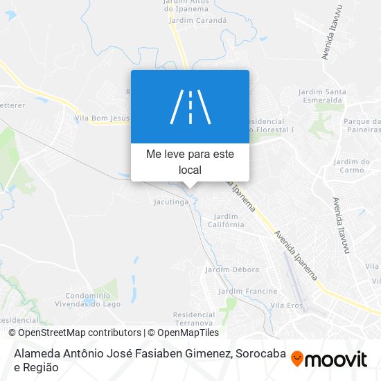 Alameda Antônio José Fasiaben Gimenez mapa