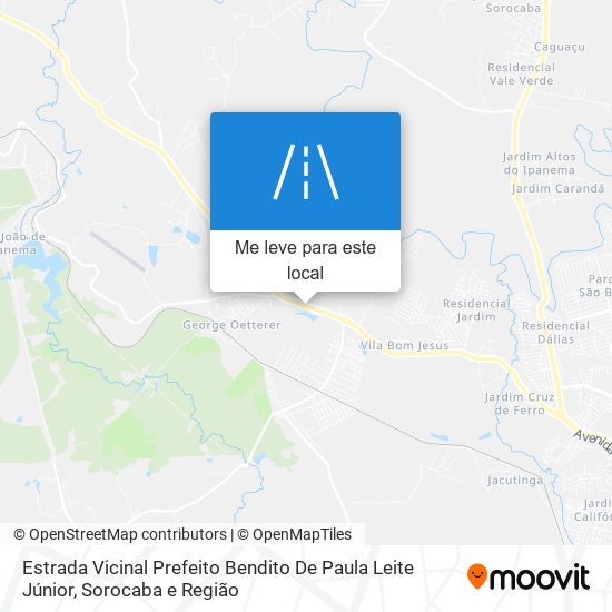 Estrada Vicinal Prefeito Bendito De Paula Leite Júnior mapa