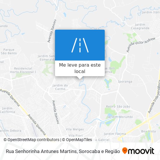 Rua Senhorinha Antunes Martins mapa