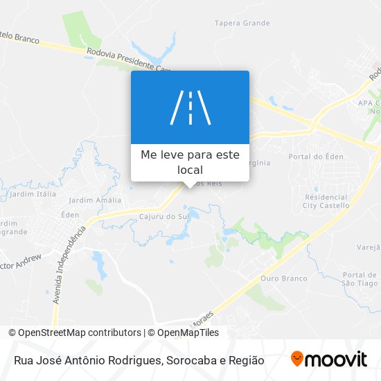 Rua José Antônio Rodrigues mapa