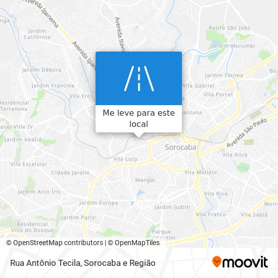 Rua Antônio Tecila mapa