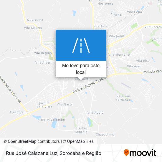 Rua José Calazans Luz mapa