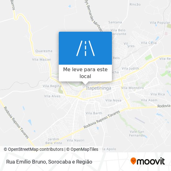 Rua Emílio Bruno mapa