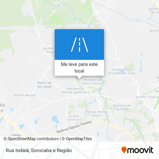 Rua Indaiá mapa
