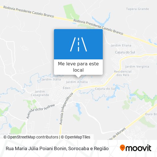 Rua Maria Júlia Poiani Bonin mapa