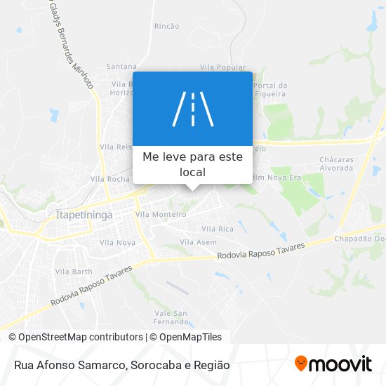 Rua Afonso Samarco mapa