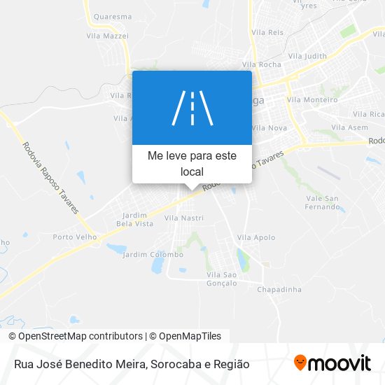 Rua José Benedito Meira mapa