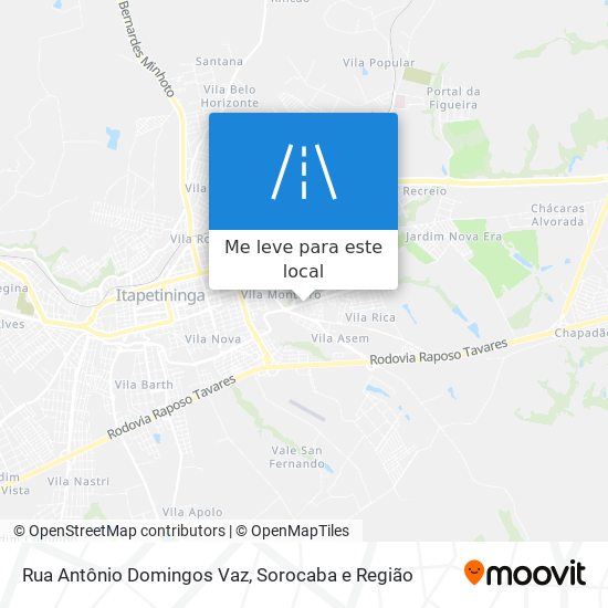 Rua Antônio Domingos Vaz mapa