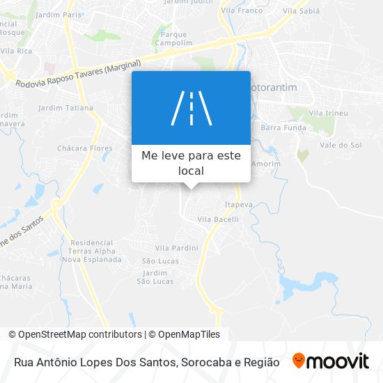 Rua Antônio Lopes Dos Santos mapa