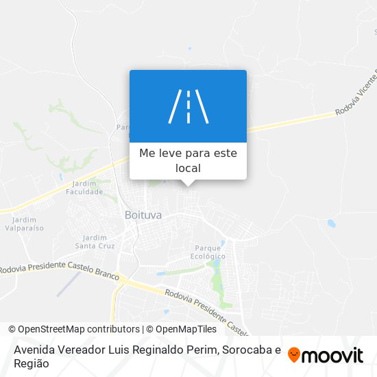 Avenida Vereador Luis Reginaldo Perim mapa