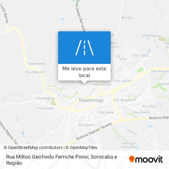 Rua Milton Geofredo Ferriche Ponsi mapa