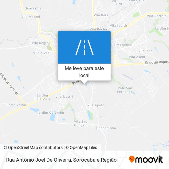 Rua Antônio Joel De Oliveira mapa