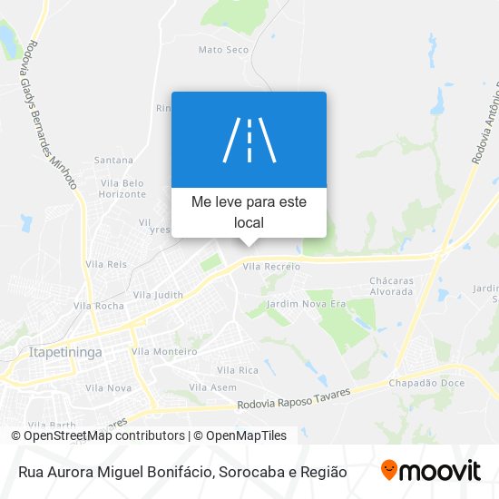 Rua Aurora Miguel Bonifácio mapa