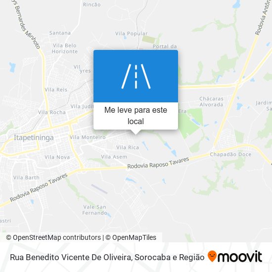 Rua Benedito Vicente De Oliveira mapa