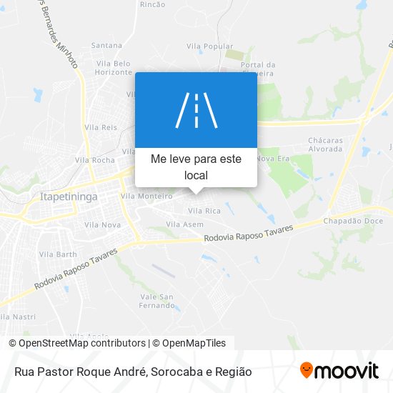 Rua Pastor Roque André mapa