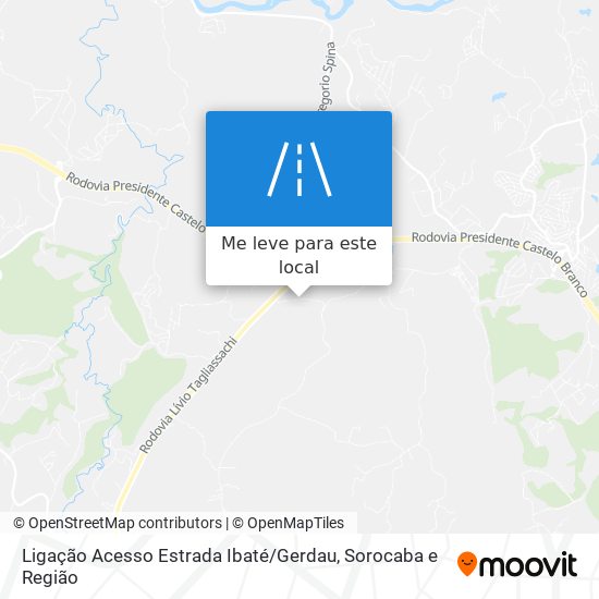 Ligação Acesso Estrada Ibaté / Gerdau mapa