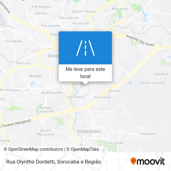 Rua Olyntho Dordetti mapa