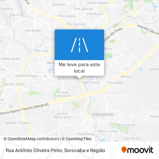 Rua Antônio Oliveira Pinto mapa