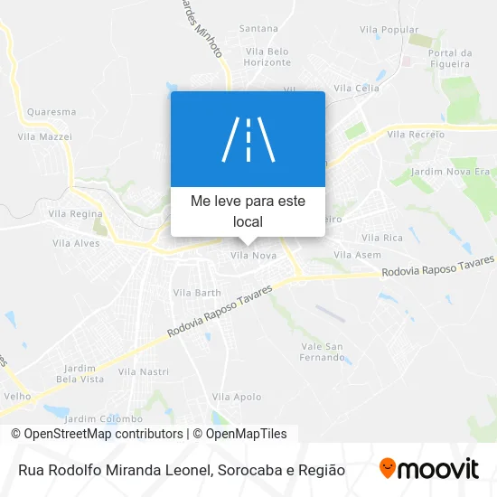 Rua Rodolfo Miranda Leonel mapa