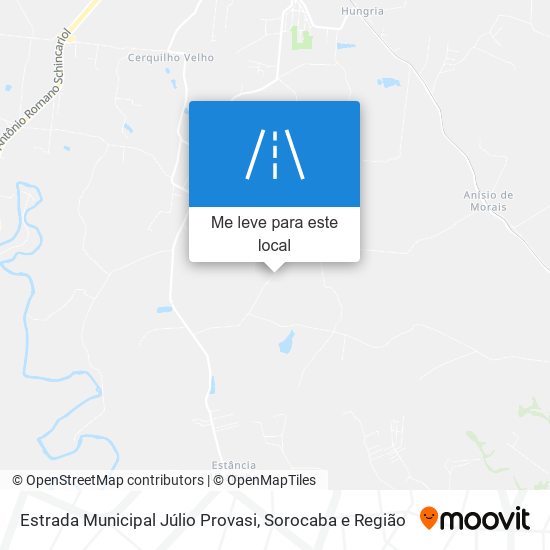 Estrada Municipal Júlio Provasi mapa