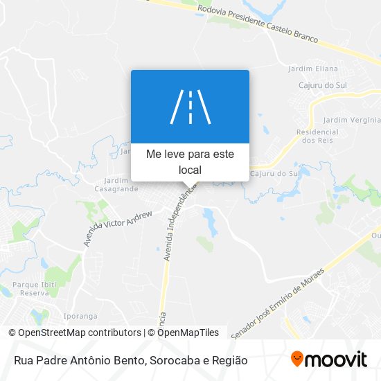 Rua Padre Antônio Bento mapa