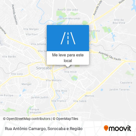 Rua Antônio Camargo mapa