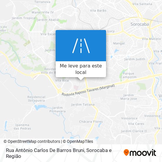 Rua Antônio Carlos De Barros Bruni mapa