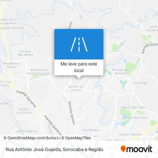 Rua Antônio José Guarda mapa