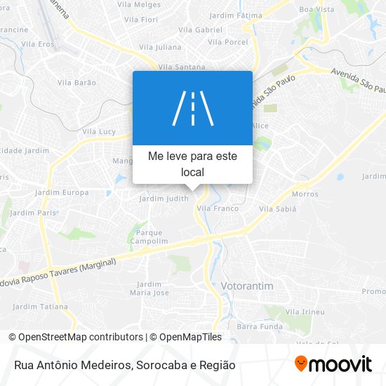 Rua Antônio Medeiros mapa