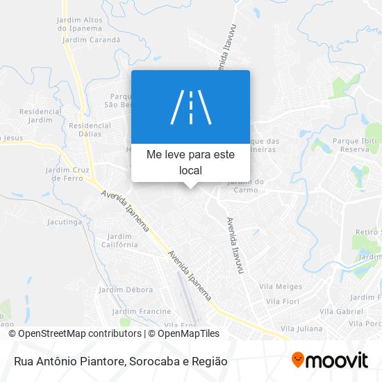 Rua Antônio Piantore mapa