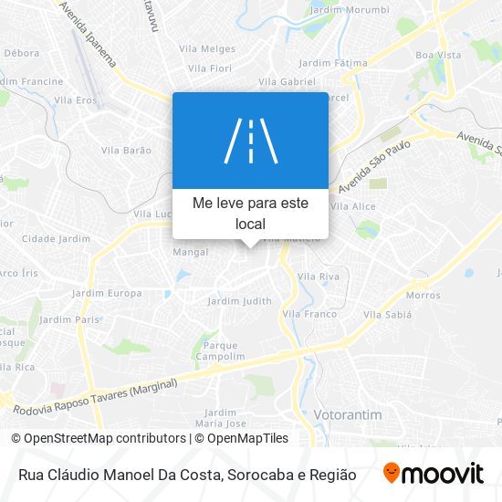 Rua Cláudio Manoel Da Costa mapa