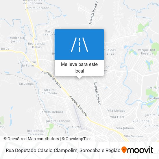 Rua Deputado Cássio Ciampolim mapa