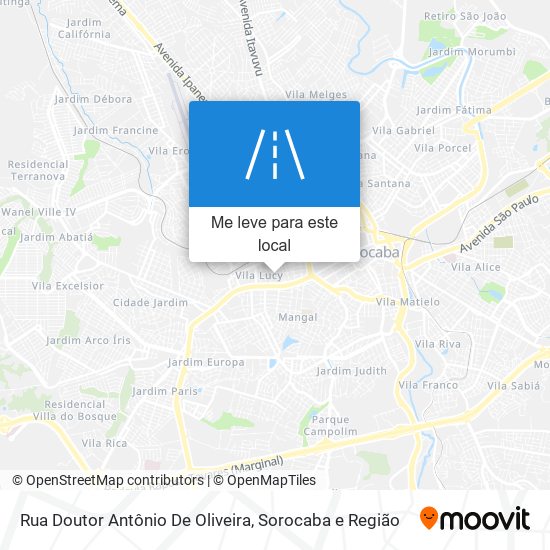 Rua Doutor Antônio De Oliveira mapa