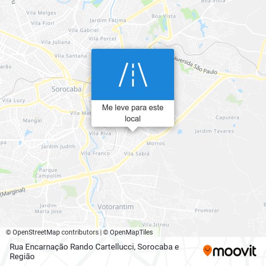 Rua Encarnação Rando Cartellucci mapa