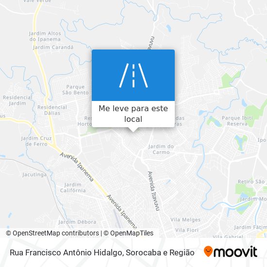 Rua Francisco Antônio Hidalgo mapa