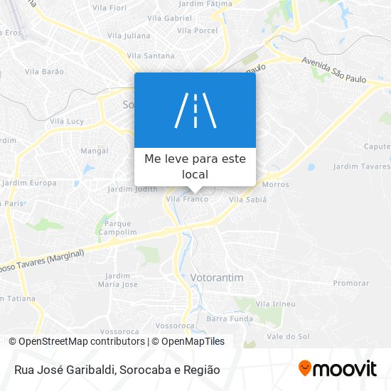 Rua José Garibaldi mapa