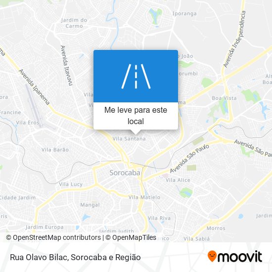 Rua Olavo Bilac mapa