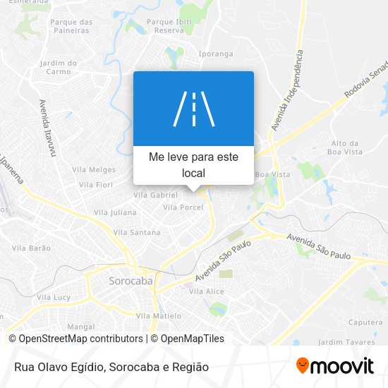Rua Olavo Egídio mapa