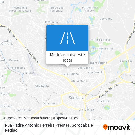 Rua Padre Antônio Ferreira Prestes mapa